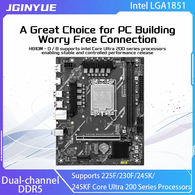 Ddr5 64Gb - JGINYUE H810 Motherboard Intel LGA1851 Dual-channel