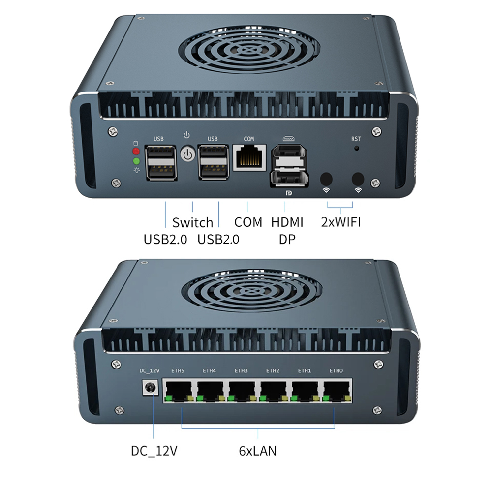 Fan Mini PC 6*i226-V 2.5G LAN  - огляд і ціна Ddr5 64Gb