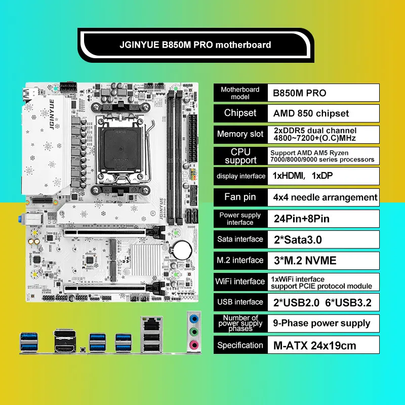 JGINYUE B850M Pro Motherboard  - огляд і ціна Ddr5 6000Mhz